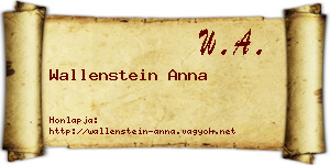 Wallenstein Anna névjegykártya